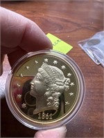 1861 Liberty tribute coin - COPY - gold piece