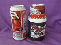 Budweiser cans and coozie