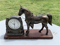 VTG Hopalong Cassidy Spartus Horse Mantel Clock -