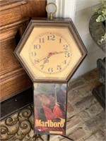 Vintage Rare Marlboro Man Lighted Wall Clock