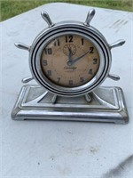 Rare Claridge DE LUXE Clock Chrome Ships Wheel