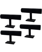 Foraineam 4-Pack Black Velvet T-Bar Jewelry