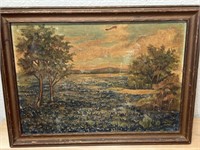 Antique Oil on Canvas Framed Landscape 15x20