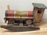 Antique Prinitive Wooden Rocking Train 12x18