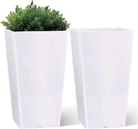QCQHDU 21 inch Tall Outdoor Planters. Made From Re