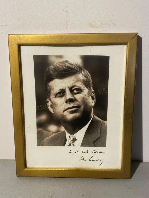 Framed Autographed Picture of John F. Kennedy