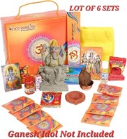 LOT OF 6 SETS - TIED RIBBONS Ganesh Pooja samagri