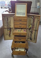 Jewelry Cabinet Full of Jewelry