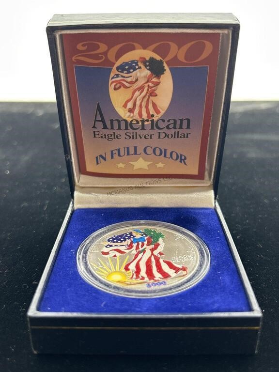 Colorized Silver American Eagle in Box