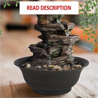 $40  4-Tier Fountain with LEDs  Brown Stone