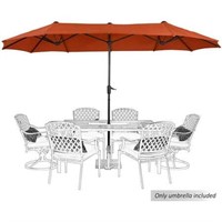 $130  MF Studio 13' Red Rectangle Patio Umbrella