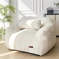 $180  Giant Bean Bag Chair with Pillow  Beige