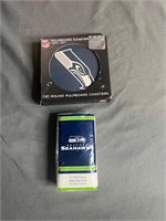 Lot of Seattle Seahawks Items Coasters Tissues