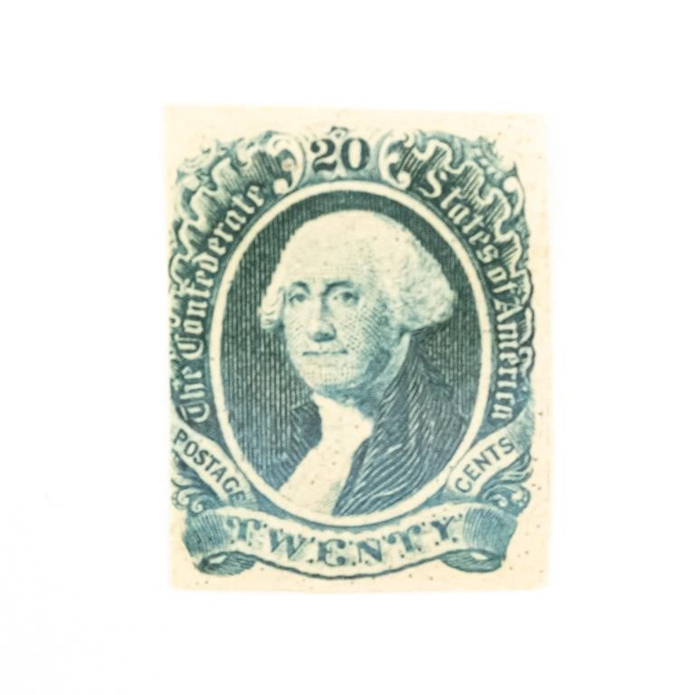 Civil War 1863 20c Confederate Washington Stamp