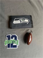 Lot of Seattle Seahawks Items Wallet Keychain
