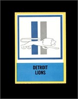 1967 Philadelphia #72 Detroit Lions Logo NRMT+