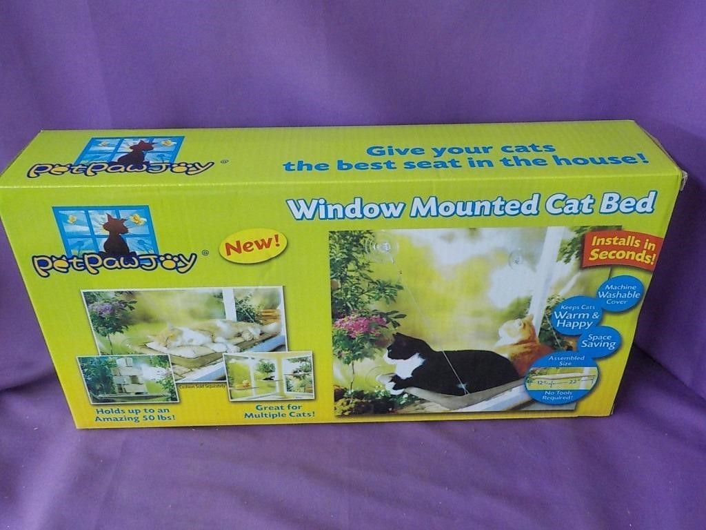 Window mounted cat bed