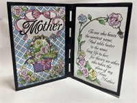 STAINED GLASS STYLE MOTHER THEMED TABLE DECOR 7in