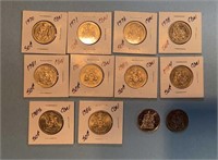 12-CAN NIckel 50 cent pcs mixed