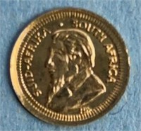 14K Solid Gold Mini Krugerrand W/COA