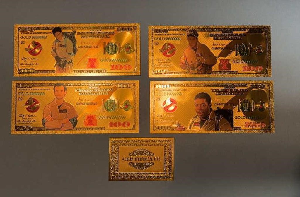 Ghostbusters novelty gold coloured bills. New
