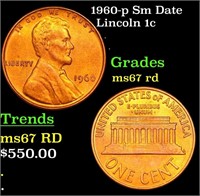1960-p Sm Date Lincoln Cent 1c Grades GEM++ Unc RD