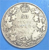 1918 50 Cents Silver Canada