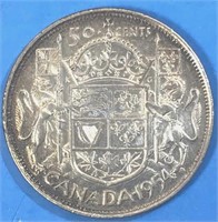 1954 50 Cents Silver Canada