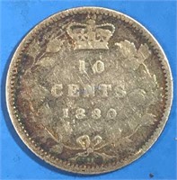 1880 10 Cents Silver Canada