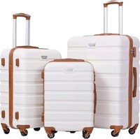 Coolife Luggage 3 Piece Set Suitcase Spinner Hards