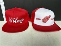 2 vintage Detroit Red Wings hats