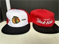 2 vintage Chicago Blackhawks hats