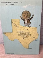 RARE 1915 Texas Postcard THE WORLD COMING TO