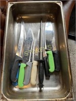 S/S Insert w/ 8 Chef Knives & Sharpener