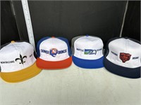 4 vintage NFL hats