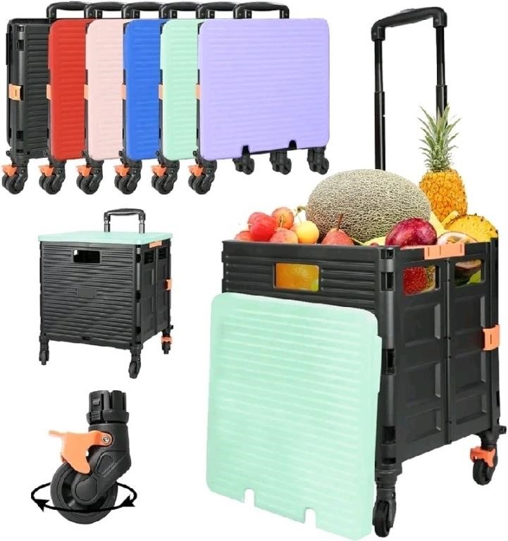 SELORSS Foldable Utility Cart Rolling Crate Handca
