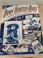 Rare 1923 Alberta Hunter Down Hearted Blues Sheet