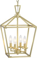 4-Light Gold Lantern Pendant Light