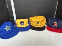 4 vintage MLB hats