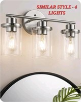 LUXEMI Bathroom Light with Bubble Glass Shade, 4 L