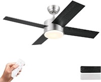 SNJ 44 inch Brushed Nickel and Black Ceiling Fans