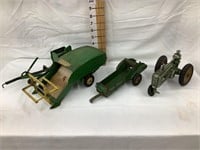 (3) Early Ertl John Deere Toys, Tractor Missing