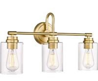 AKEZON Gold Bathroom Light Fixtures, 3-Light Vanit