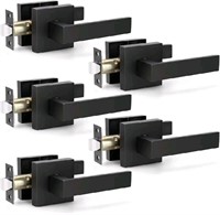 KNOBWELL 5 Pack Square Passage Lever Door Handle,