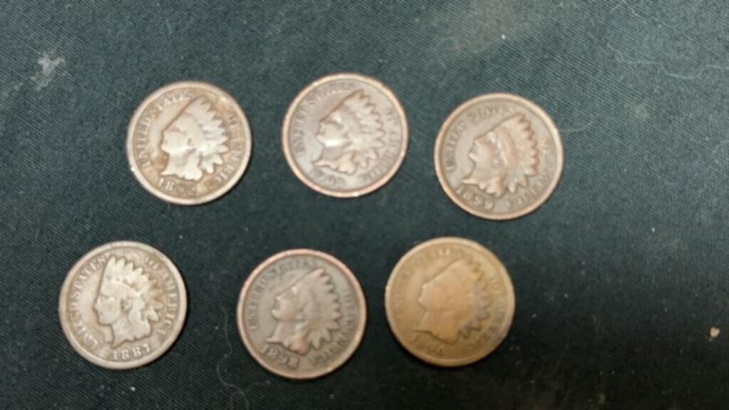 6) Indian head pennies