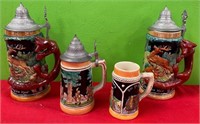 11 - LOT OF 4 COLLECTIBLE STEINS (R29)