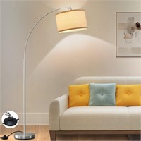 Silver Modern Arc Floor Lamp
