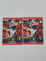 1990 Pro Set Fred Marion Fixed Error 2 Card Lot