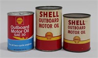 SHELL OUTBOARD MOTOR OIL CAN (3)