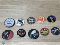 Vintage 70s 80s Rock N Roll Pin Back Buttons
Led